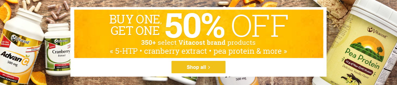 Buy one, get one 50% off 350+ select Vitacost brand products. Shop all